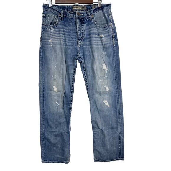 BKE Denim Tyler Straight Jeans Distressed Pocket Casual Faded Men’s Size 32R Y2K - Picture 1 of 5